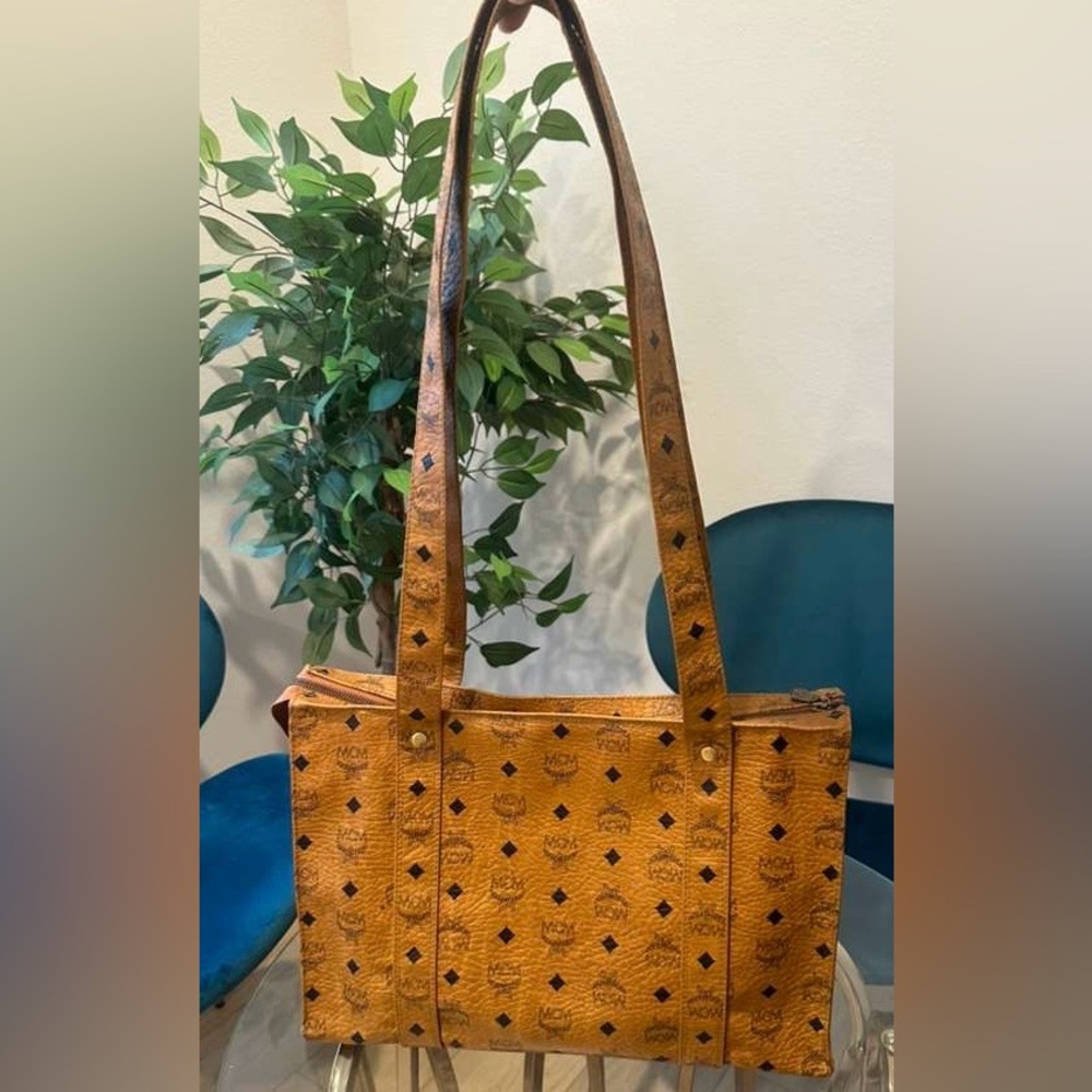 Authentic Mcm Rectangular Tote Bag, Logo Pattern.… - image 4